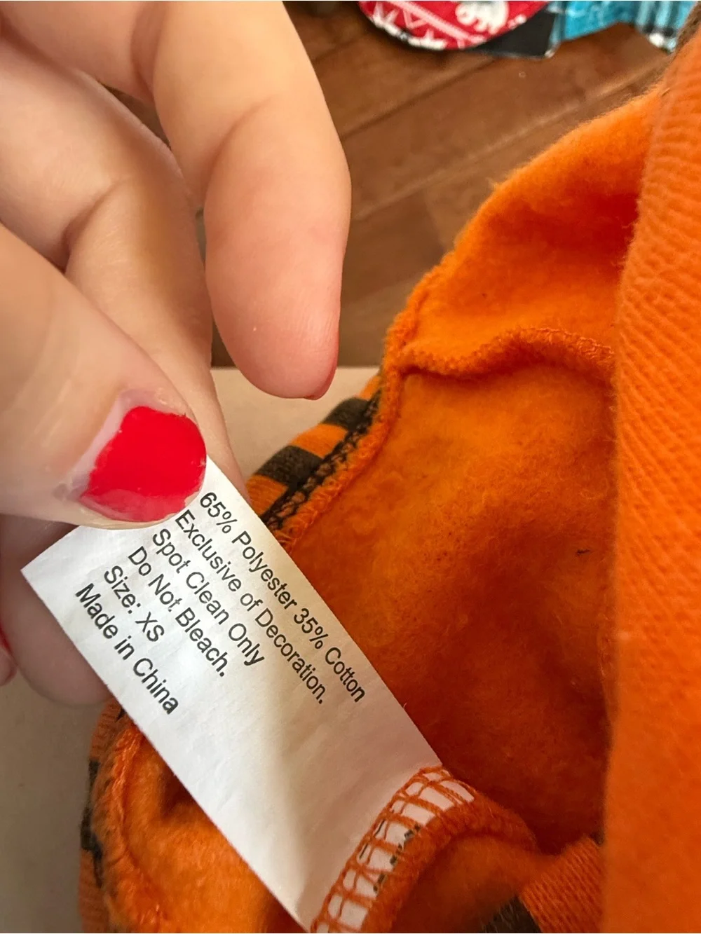 Pup Crew Orange “Mommy’s Little Monster” Halloween Dog Hoodie, size XS